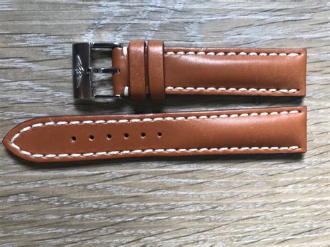 breitling leather strap red face